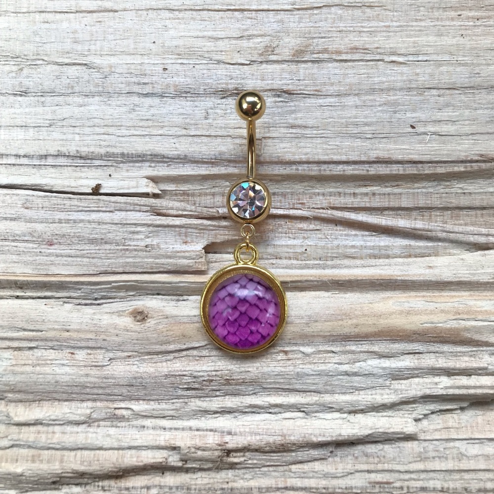 Gold‎ Dragon Scale Belly Button Ring